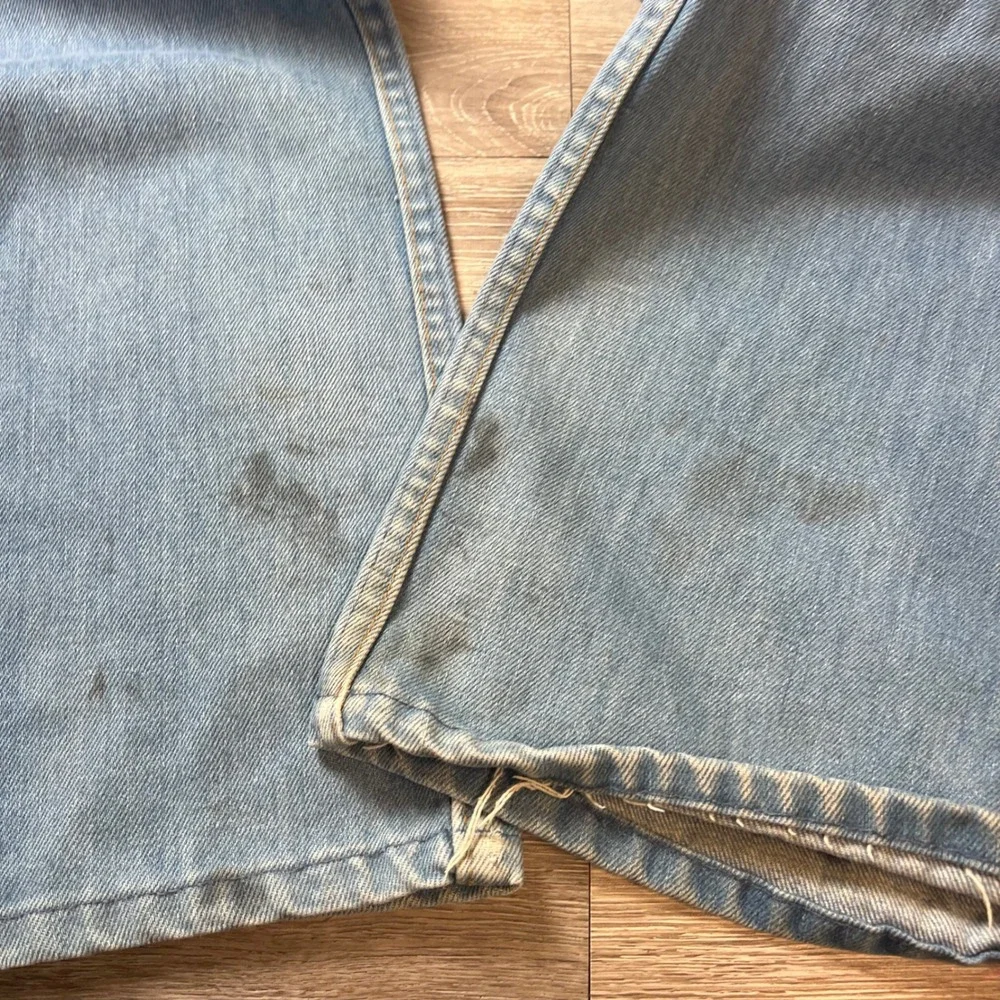 Lee Vintage Jeans Mens 37x30 Blue Light Wash Talon 42 Zip Distressed Workwear